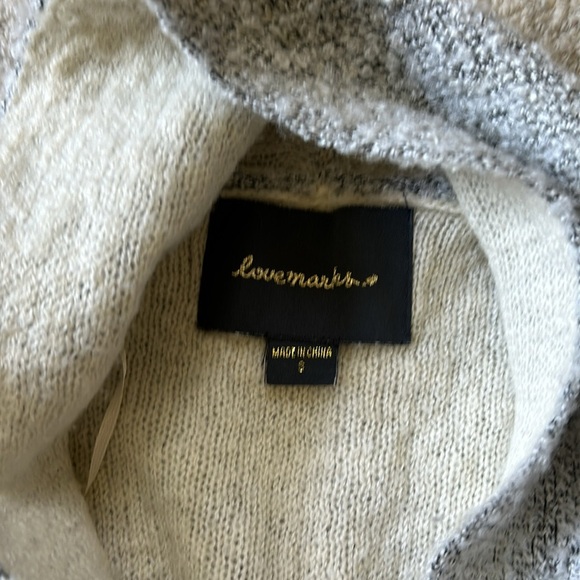 Woman's Long Cardigan Cream and Grey Size Small - Picture 3 of 5